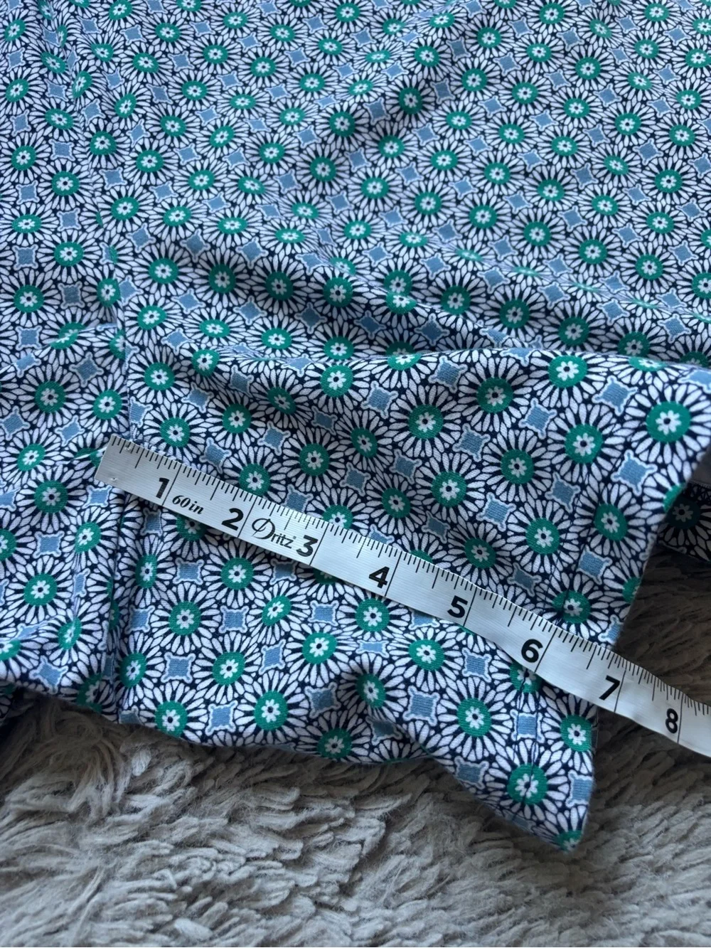 Lands end geometric Floral Print Green and Blue shorts size 2X